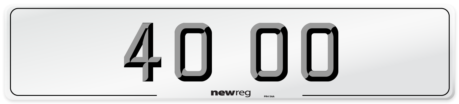 40 OO Number Plate from New Reg